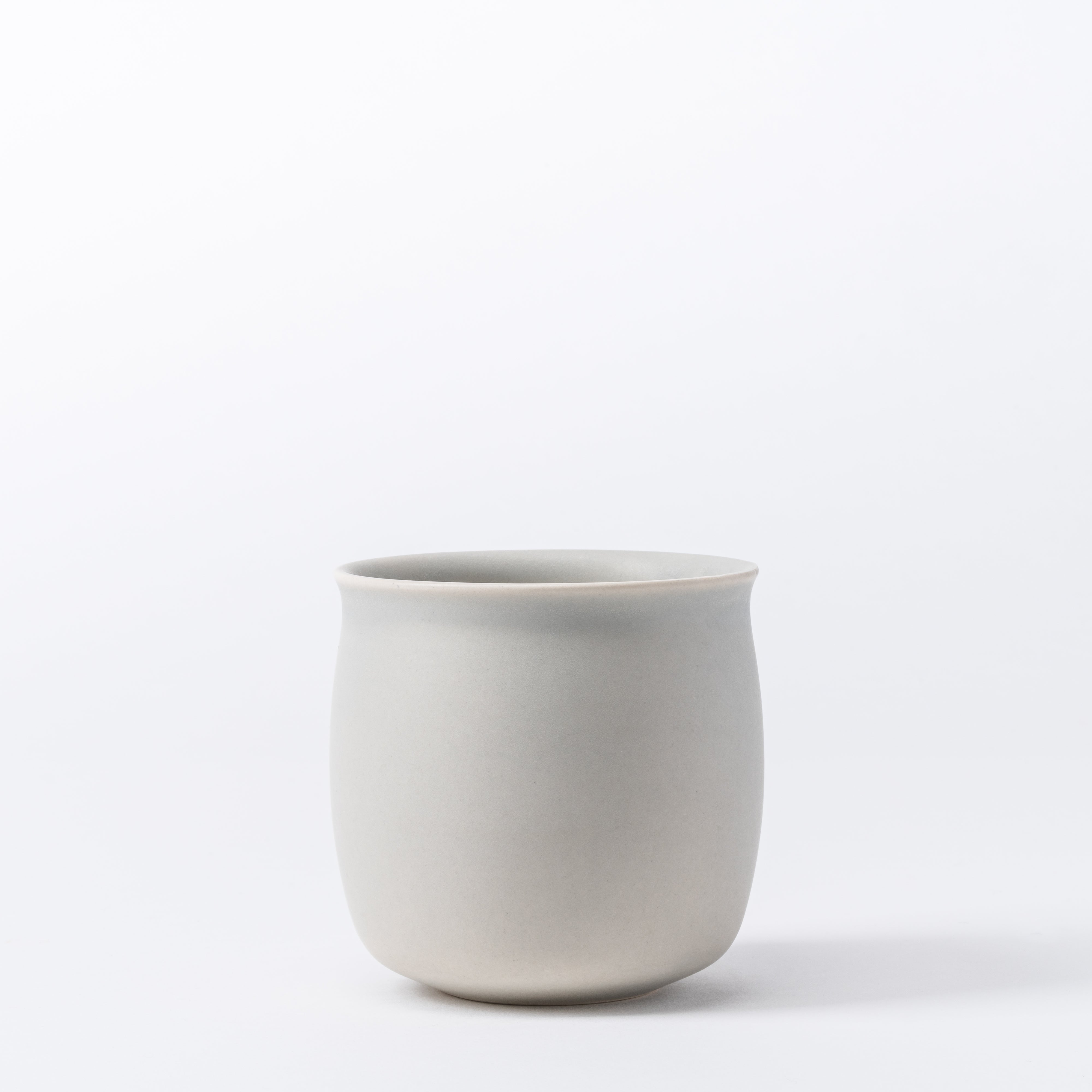 Set of 2 Medium Misty Grey Cups - Rounded Ceramic Tumblers