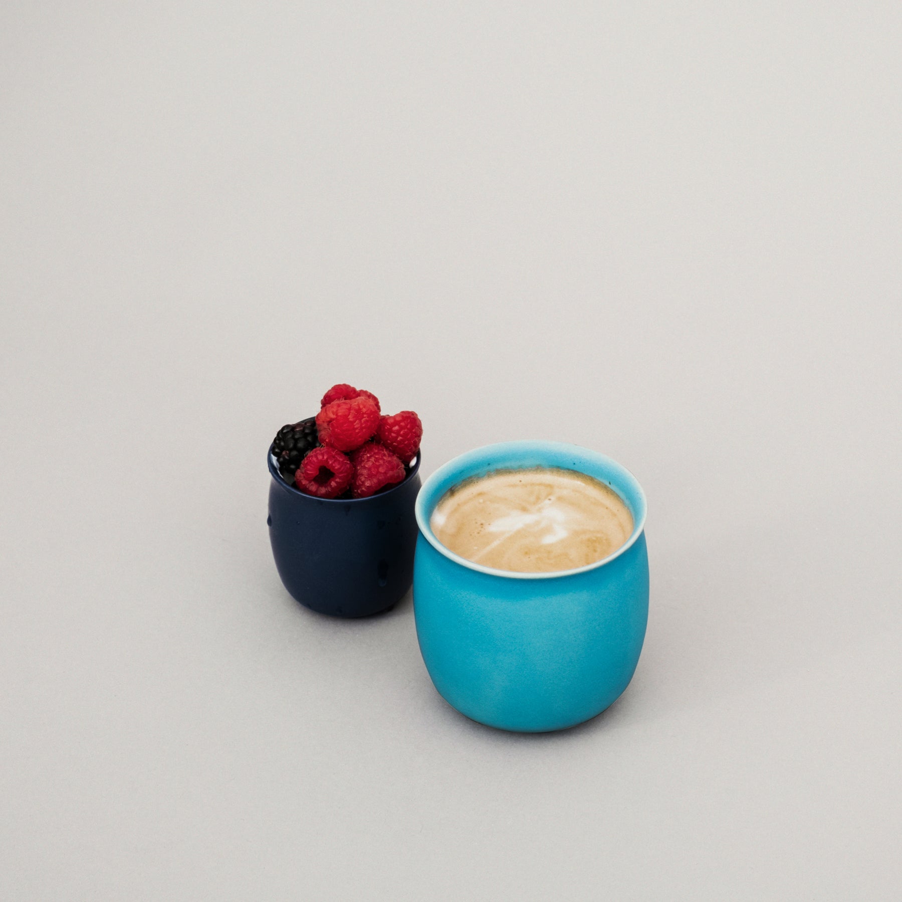 Set of 2 Small Twilight Blue Cups - Mini Ceramic Sippers - Image 3